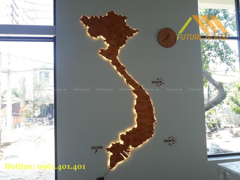 tranh gỗ bản đồ việt nam