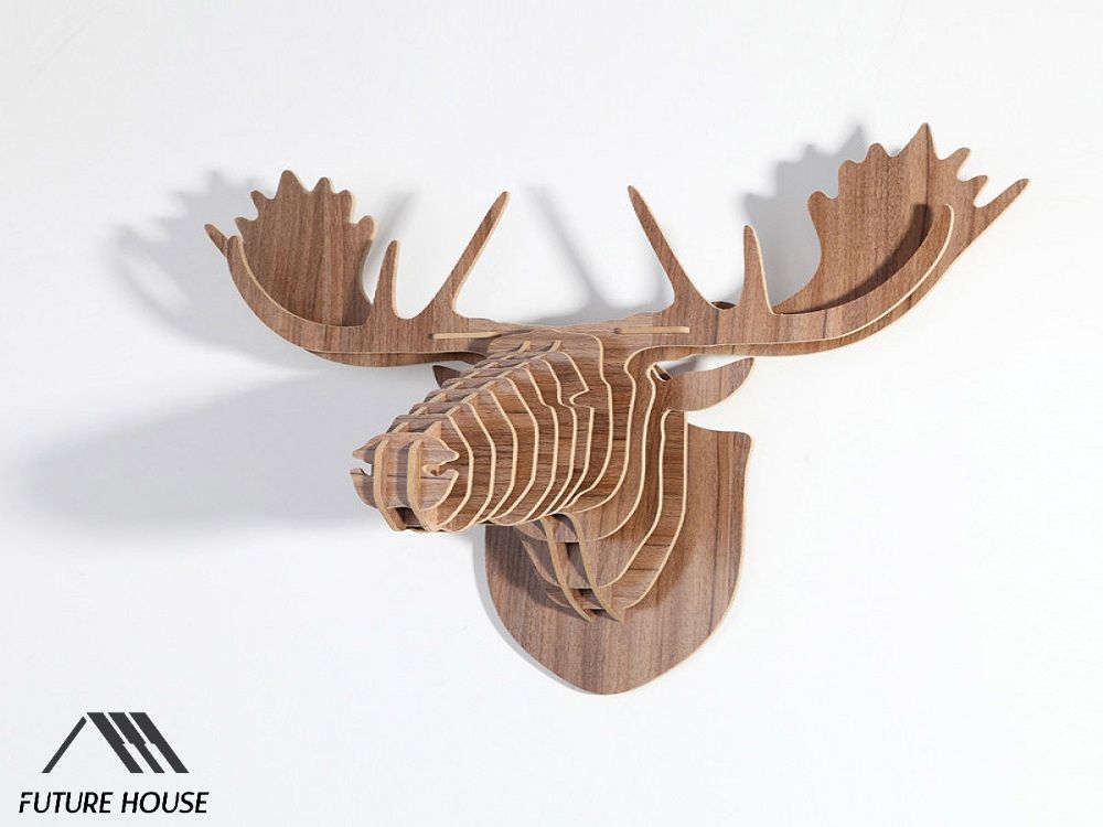 Đầu Hươu Treo Tường Gỗ MDF