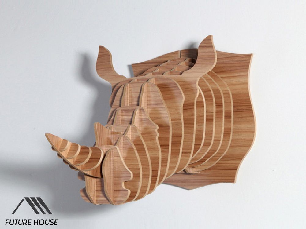 Đầu Thú Tê Giác Treo Tường