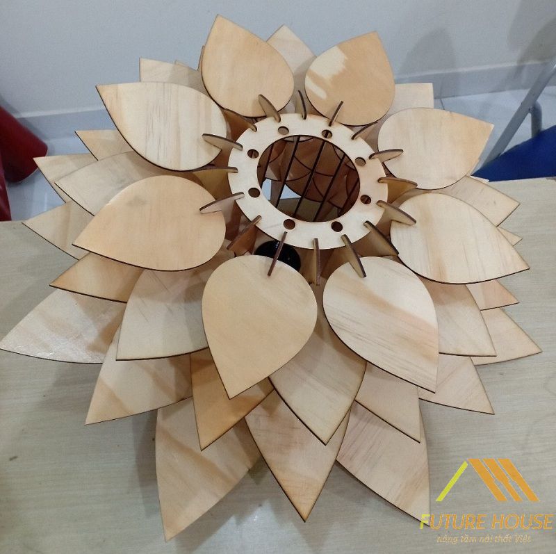 Đèn gỗ thả trần F-Louvre 55