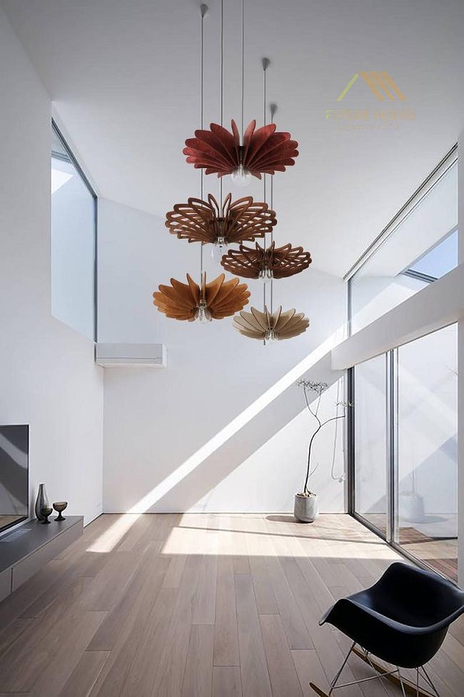 Đèn gỗ trang trí thả trần F-Louvre 08