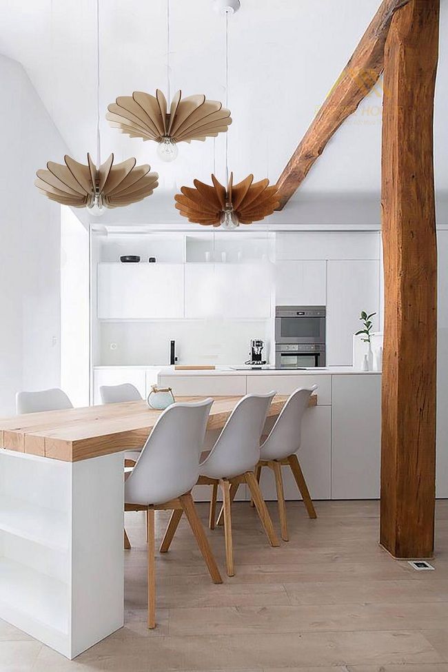 Đèn gỗ trang trí thả trần F-Louvre 08