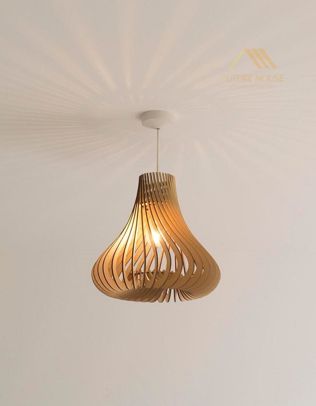 Đèn gỗ trang trí thả trần F-Louvre 09