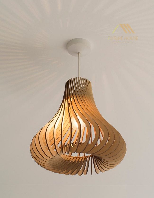 Đèn gỗ trang trí thả trần F-Louvre 09