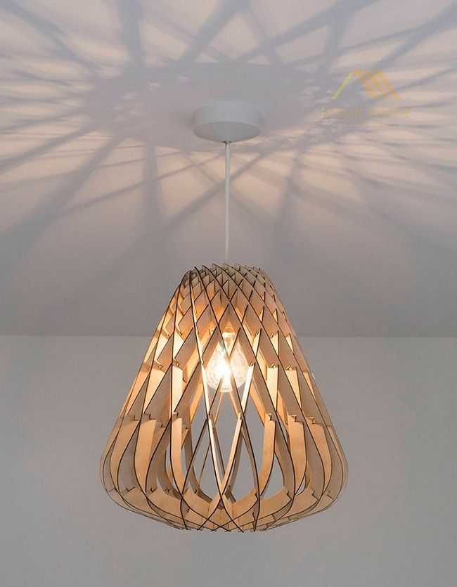 Đèn gỗ trang trí thả trần F-Louvre 10