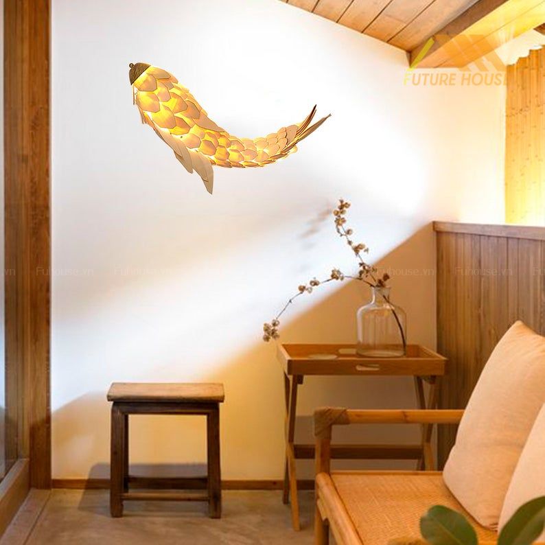 Mẹo Trang Trí Nội Thất Phòng Ngủ Đẹp Với Đèn Treo Tường Cá Chép Vàng