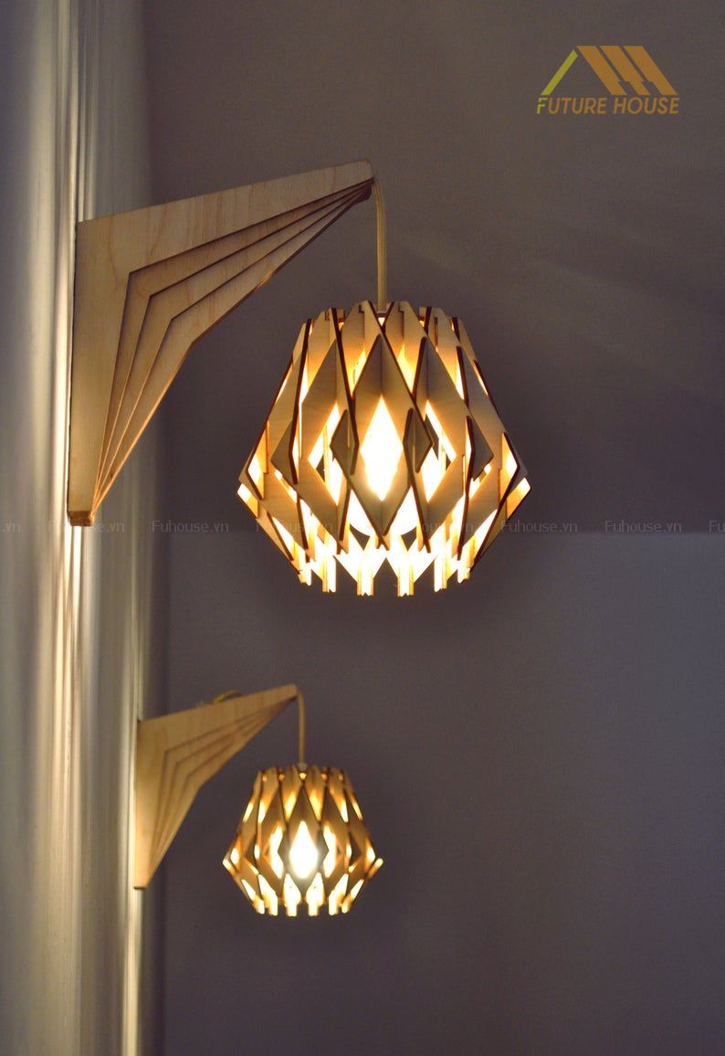 Đèn gỗ trang trí treo tường cổ điển F-Annecy 06