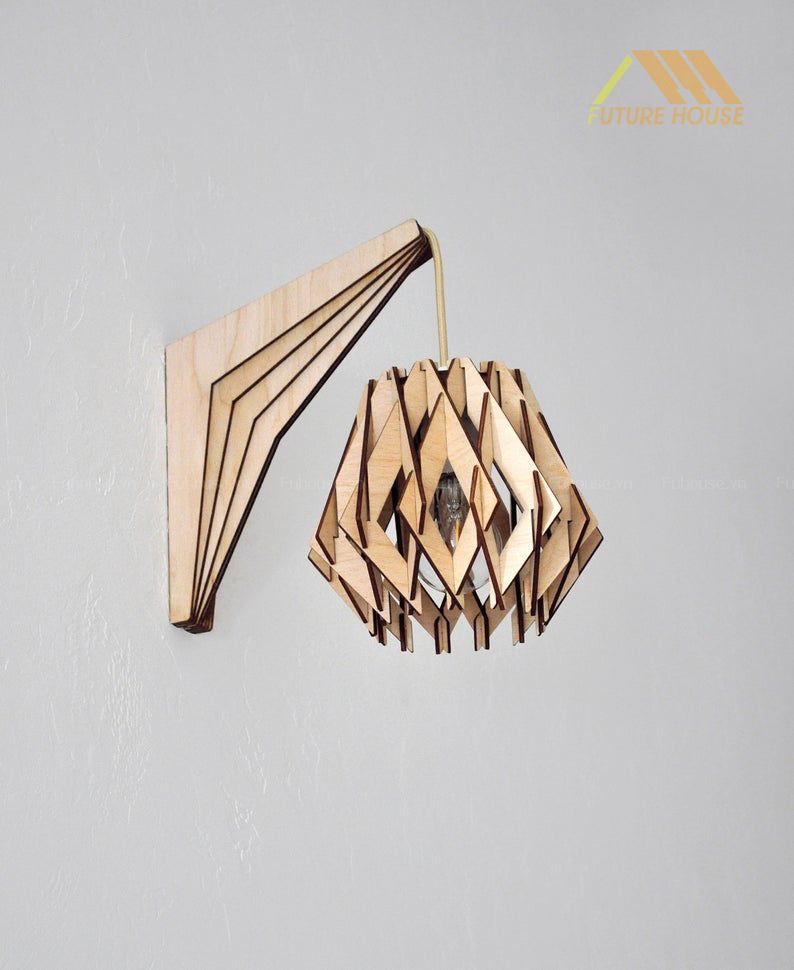 Đèn gỗ trang trí treo tường cổ điển F-Annecy 06