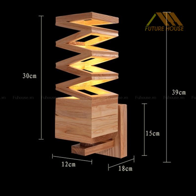Đèn Gỗ Trang Trí Treo Tường Cao Cấp F-Annecy 09