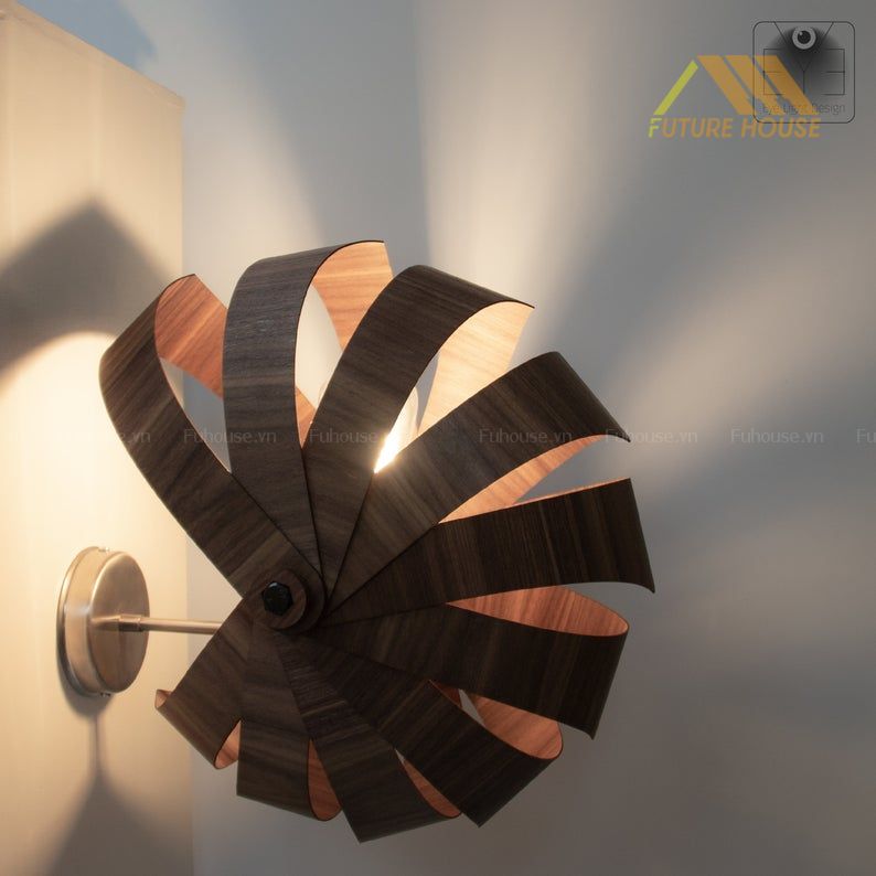 Đèn gỗ trang trí treo tường vỏ ốc F-Annecy 05