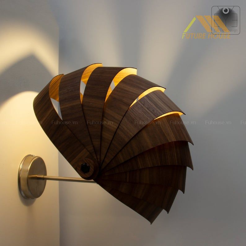 Đèn gỗ trang trí treo tường vỏ ốc F-Annecy 05