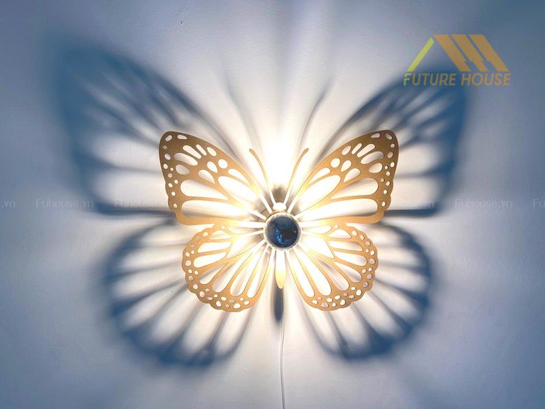 Đèn Gỗ Trang Trí Treo Tường Hồ Điệp F-Annecy 12