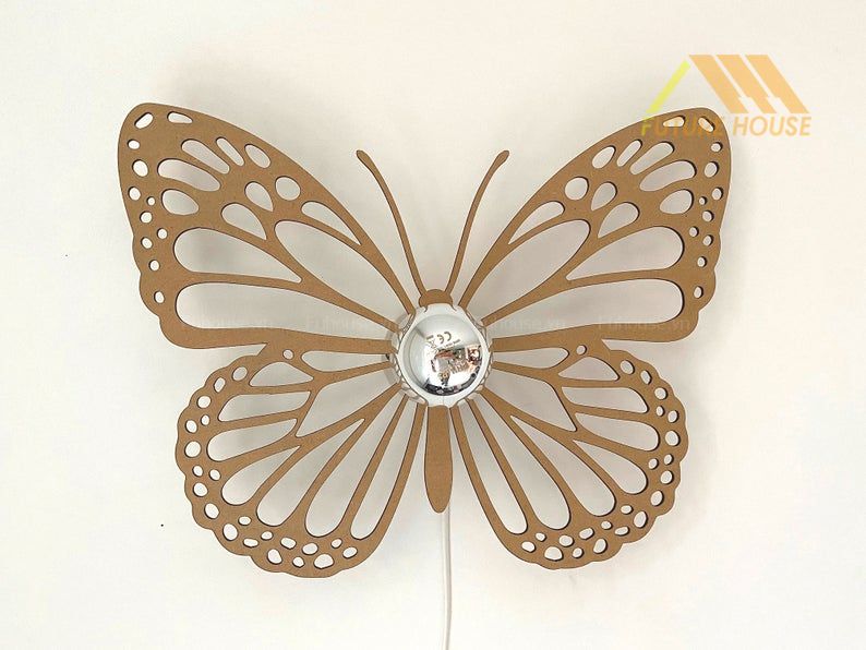 Đèn Gỗ Trang Trí Treo Tường Hồ Điệp F-Annecy 12