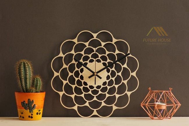 Đồng hồ gỗ treo tường nghệ thuật F-Gorge 27