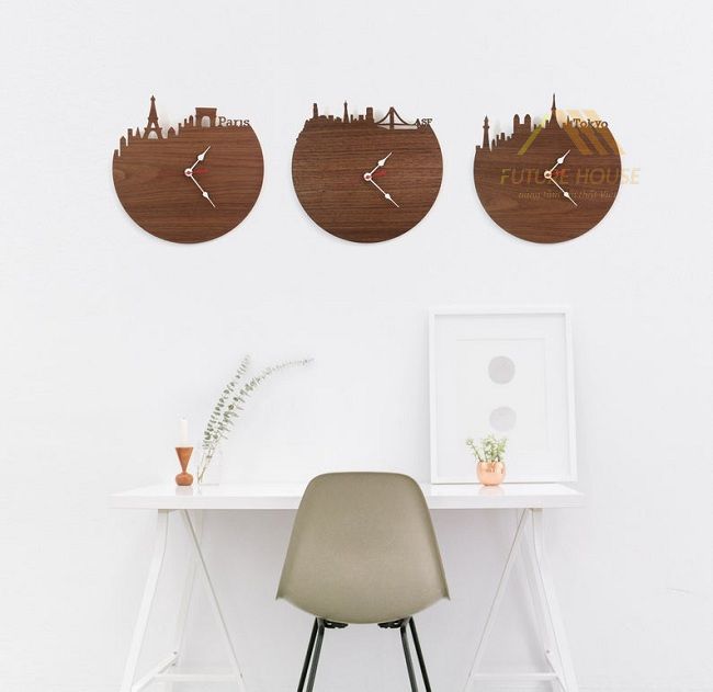 Đồng hồ gỗ treo tường nghệ thuật F-Gorge 28