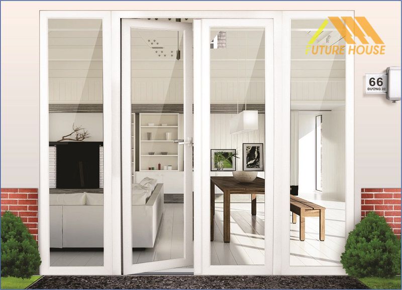 Kích thước cửa chính theo phong thủy – Loại cửa chính 4 cánh
