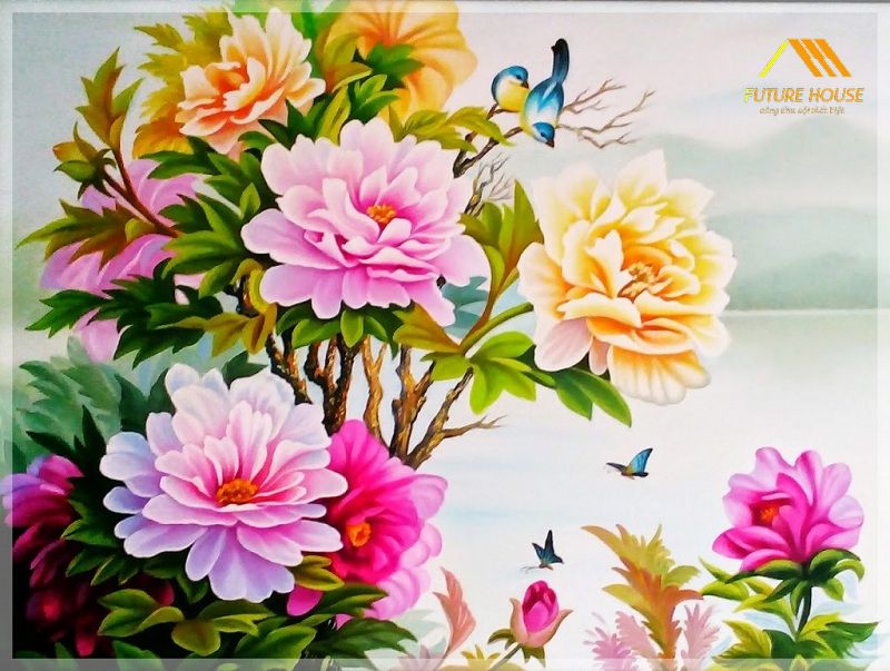 Tranh hoa mẫu đơn
