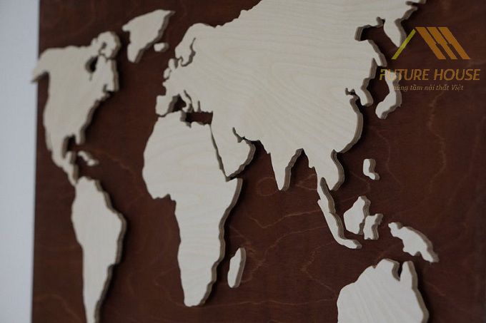 Cách trang trí nội thất phòng ngủ đẹp với bản đồ gỗ USA States