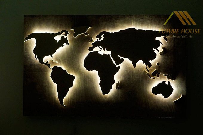 Cách trang trí nội thất phòng ngủ đẹp với bản đồ gỗ USA States