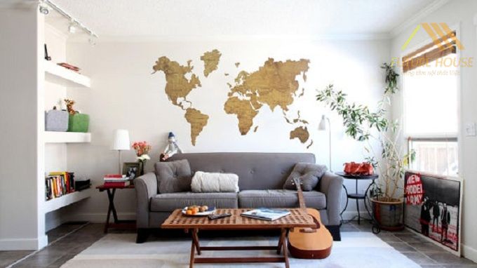 bản đồ thế giới decor