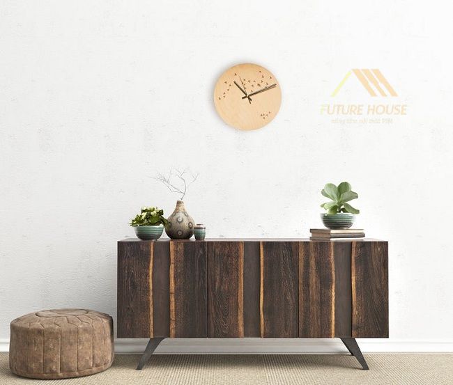 đồng hồ treo tường nghệ thuật gỗ tự nhiên