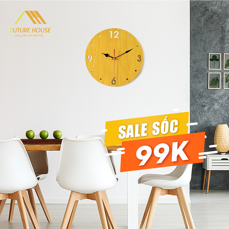 đồng hồ gỗ treo tường giá rẻ giá chỉ còn 99.000 VNĐ