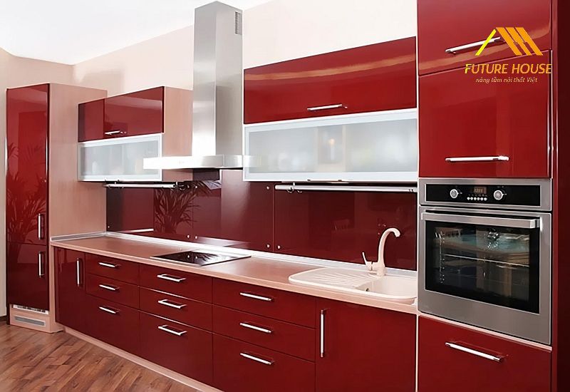 Phòng bếp cấm kỵ dùng màu đỏ