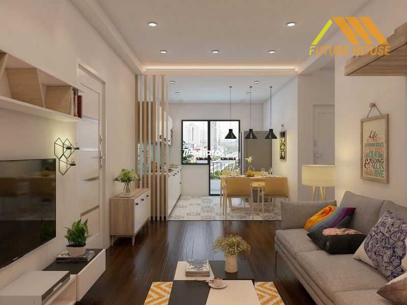 Phòng ăn tích hợp phòng bếp nối liền phòng khách vô cùng tiện lợi