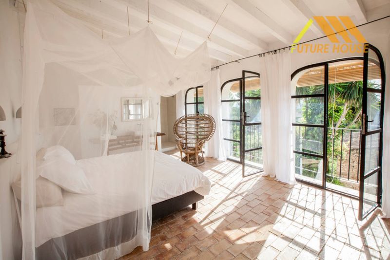 Gạch đất nung mang đến sự ấm áp, mộc mạc, thân quen cho không gian nội thất trắng