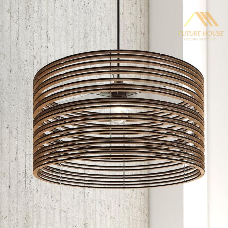 Đèn gỗ thả trần trang trí nhà đón tết - Chất liệu gỗ thông nhập khẩu