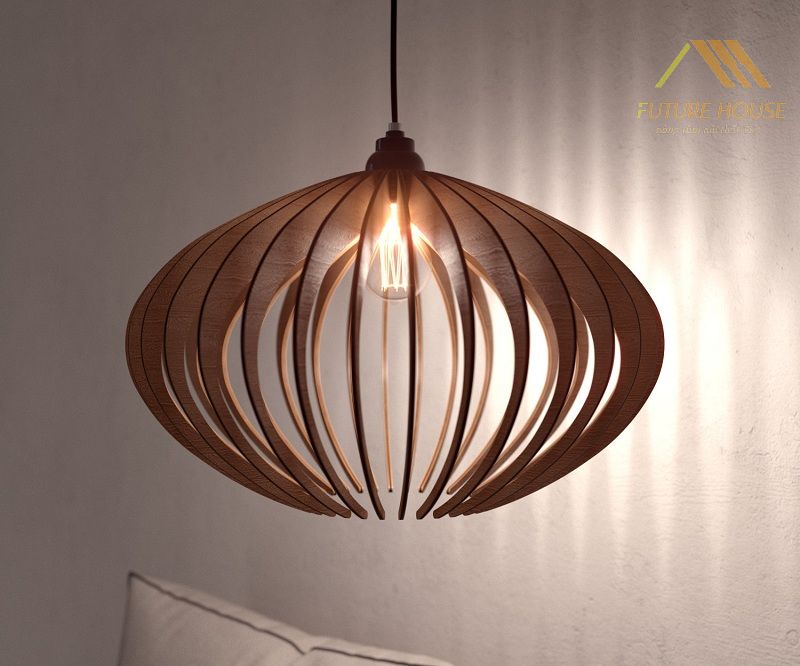Đèn gỗ thả trần trang trí nhà ngày tết thêm lộng lẫy