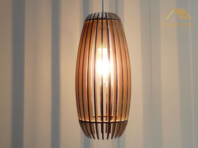 Đèn gỗ thả trần trang trí nội thất phong cách tối giản