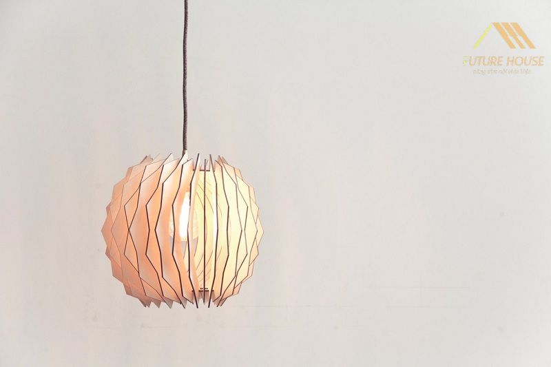 Đèn gỗ thả trần trang trí nội thất phòng trọ - Chất liệu gỗ thông cao cấp