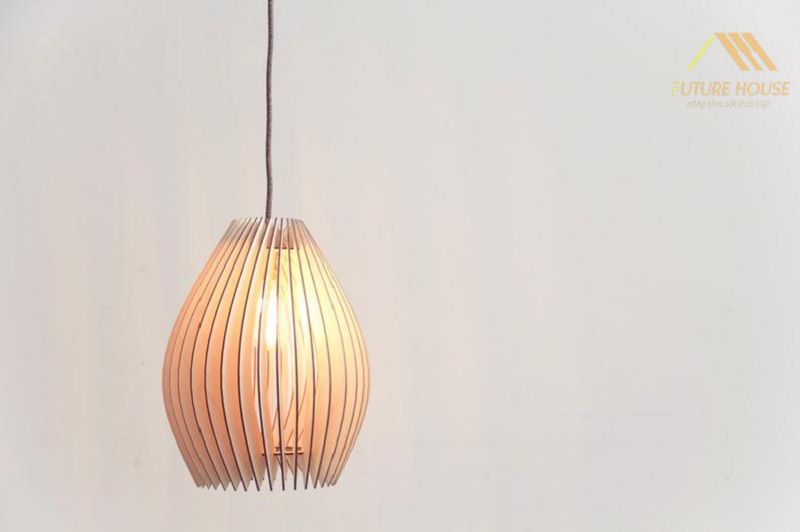 Đèn gỗ thả trần trang trí nội thất văn phòng làm việc