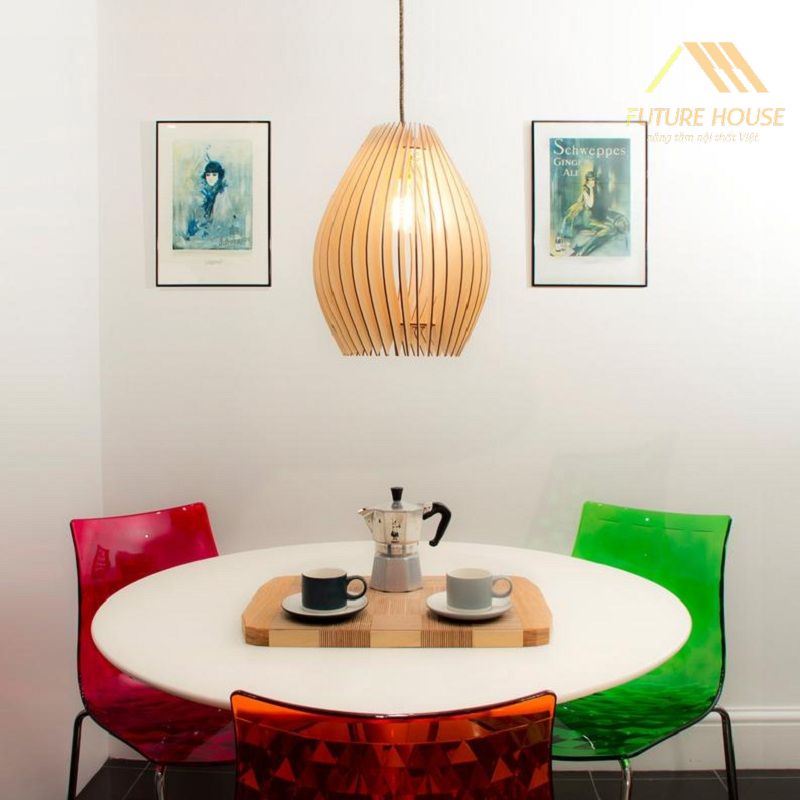 Đèn gỗ thả trần trang trí nội thất văn phòng làm việc - Mua ở đâu hàng chất, giá tốt?