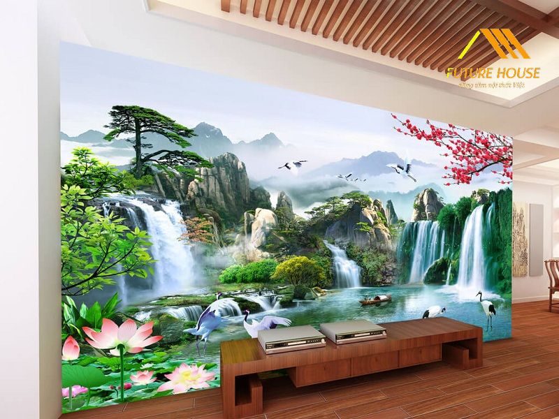 Trang Trí Tường Với Tranh Sơn Thủy