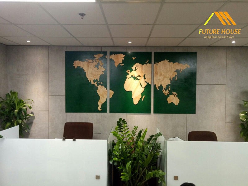 Bản Đồ Gỗ Gắn Tường World Plate